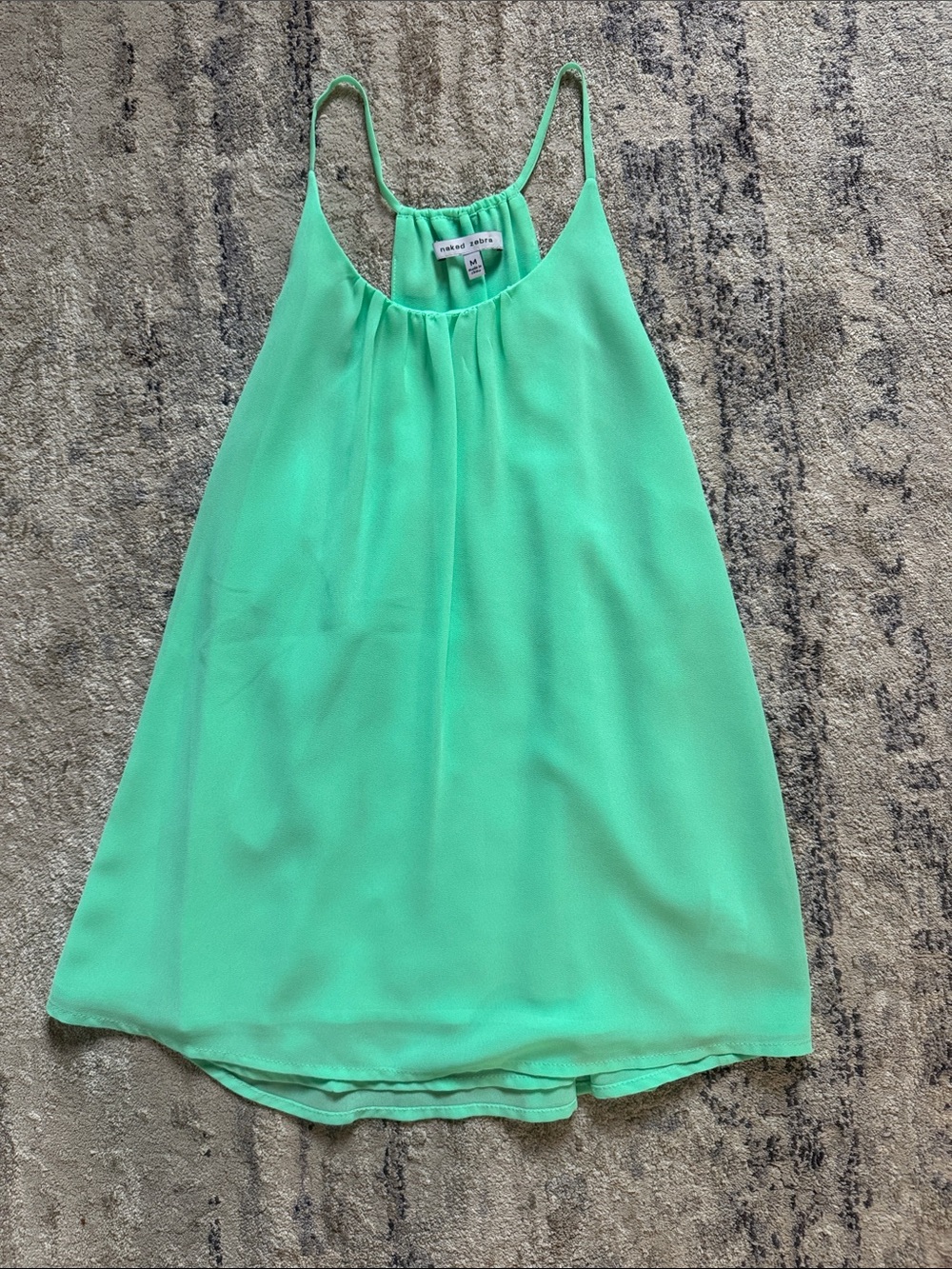 Naked Zebra Mint Chiffon Halter Tank Top